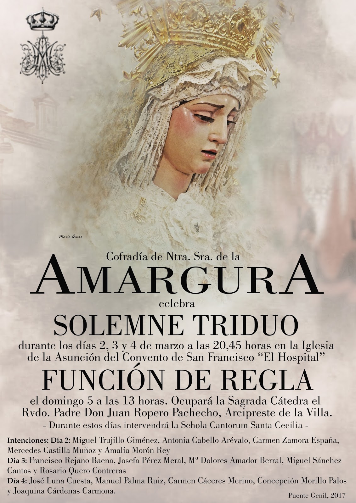 Triduo a Nuestra Señora de la Amargura 2017